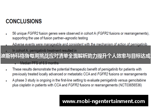 波斯特科格鲁每周挑战应对清单全面解析助力提升个人效率与目标达成