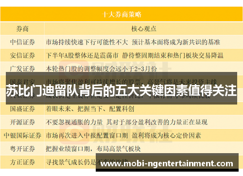 苏比门迪留队背后的五大关键因素值得关注