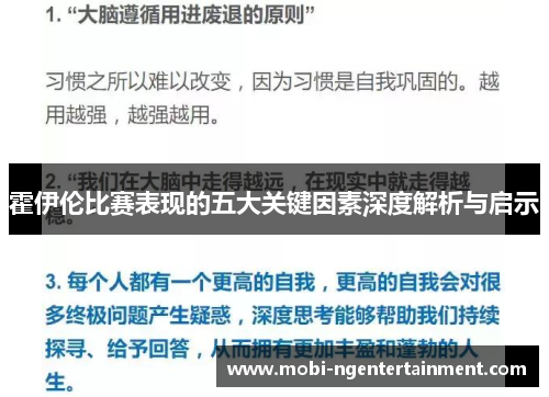 霍伊伦比赛表现的五大关键因素深度解析与启示